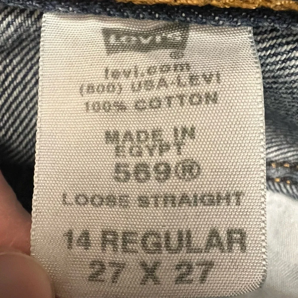 Levis 569 Loose Straight Jeans‎ 14 Reg 27x27 Blue Denim Casual Relaxed Fit